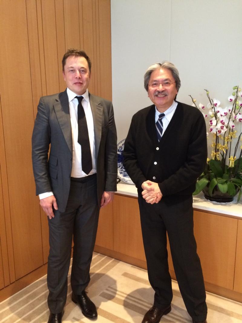 曾俊華引述美創業家Elon Musk︰香港是Tesla的主要市場(13:15) - 20160131 - 即時財經新聞- 明報財經網