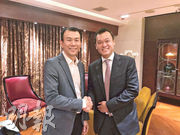 CA Technologies東南亞及大中華區副總裁林潔聰（左）表示，現時有提供服務，是以人工智能技術檢查不尋常的交易，圖右為德勤風險諮詢合伙人李卓偉。