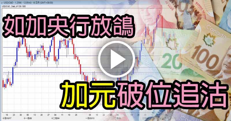 【有片:金匯測市王】如加央行放鴿 加元破位追沽 (14:09) - 20180418 - 即時財經新聞 - 明報財經網