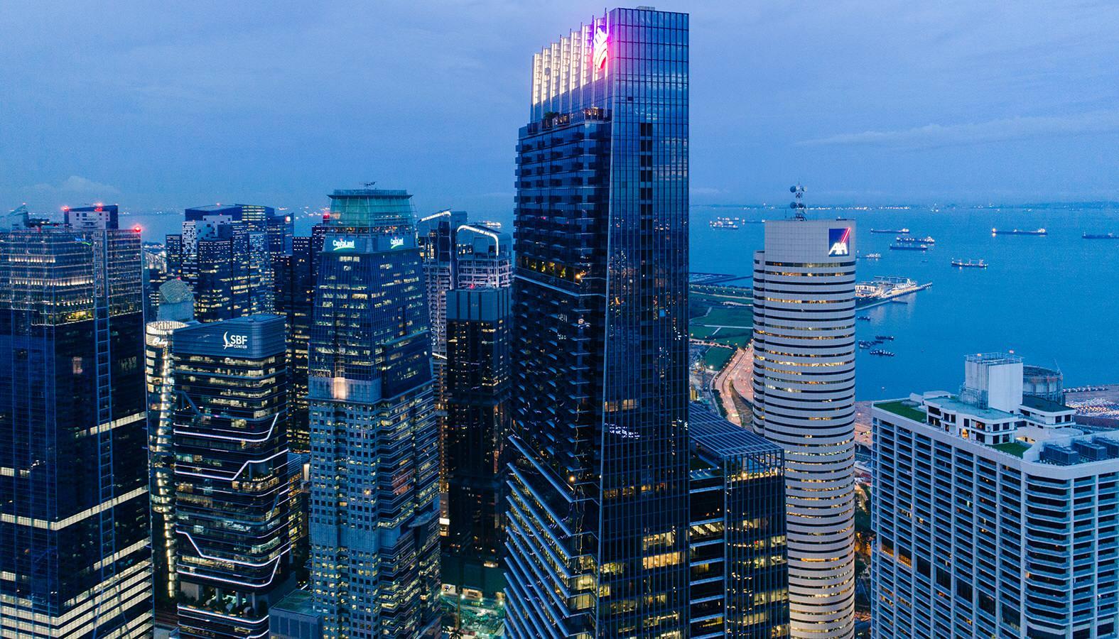 Tanjong Pagar Centre位於新加坡CBD區域，屬目前當地最高建築物。(網上圖片)