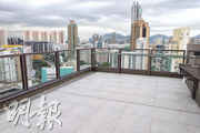 單位連約333方呎天台，戶主可飽覽開揚九龍市區景色。（鍾林枝、林靄怡攝）
