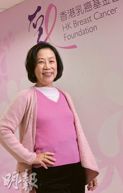 香港乳癌基金會主席霍何綺華認為：「世事唔一定完美，完唔完美其實好多時睇自己心態」。（劉焌陶攝）