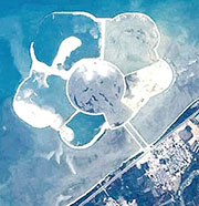 恒大海花島填海面積約8平方公里，整個項目由3個獨立的離岸式島嶼組成，是恒大其中一個重點大型項目。（網上圖片）