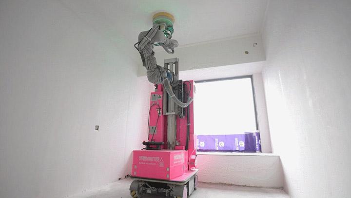 膩子打磨機器人高效率進行打磨作業。