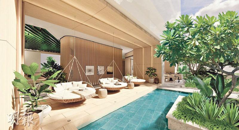 從市傳物業構思圖可見，iCITY設施媲美住宅，包括酒店式園林平台及大型水池。