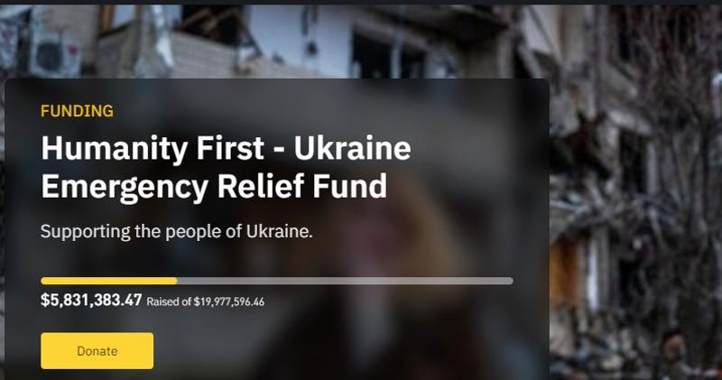幣安向烏克蘭提供1000萬美元援助