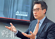 戴德梁行蕭亮輝認為，本港擁有多項利好數據中心發展的條件，加上相關土地匱乏，令營運中的數據中心更具價值。（劉焌陶攝）