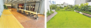 Artisan Lab 1樓設多用途空間（左），供租戶舉辦活動；另天台設2200方呎花園（右）。（劉焌陶攝）