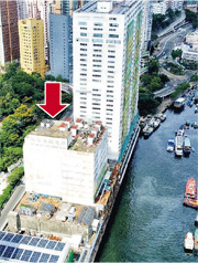 資深物業投資者鄧鉅明放售香港仔田灣海旁道興偉冰廠凍房全幢（箭嘴示），市值約12.5億元。（代理提供）