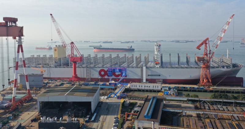 東方海外接收首架2.42萬個標準集裝箱船 命名「東方西班牙」號