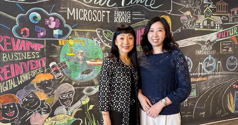 Microsoft香港及澳門區總經理陳珊珊（左）及Microsoft香港首席營運總監許珮雯（右）。