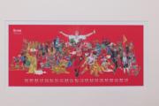 由蔡俊暉原創的廣東非遺傳承插畫設計《粵色傳城》長卷畫，囊括了粵劇曲藝中的各種表演元素。