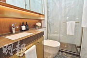 浴室配備巨型鏡櫃及企缸。