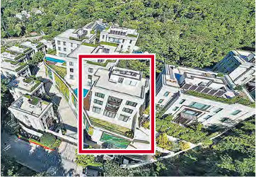 南區壽臣山15號售出一幢洋房（紅框示），成交價逾4.98億元。（資料圖片）