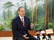 吉林省委書記黃強接受採訪。