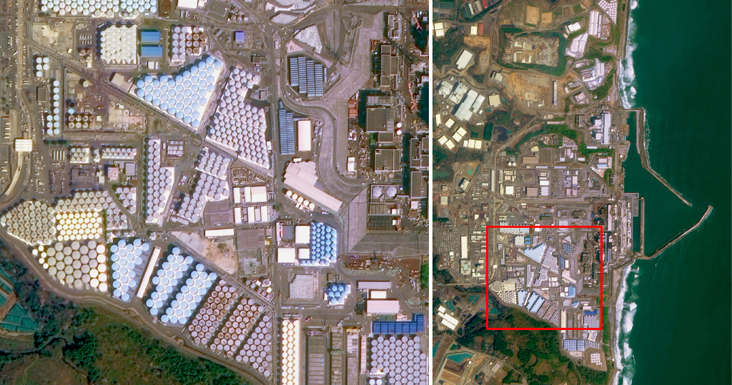 福島核廢水｜福島第一核電站衛星照公開　逾千儲水缸可存178萬噸核廢水