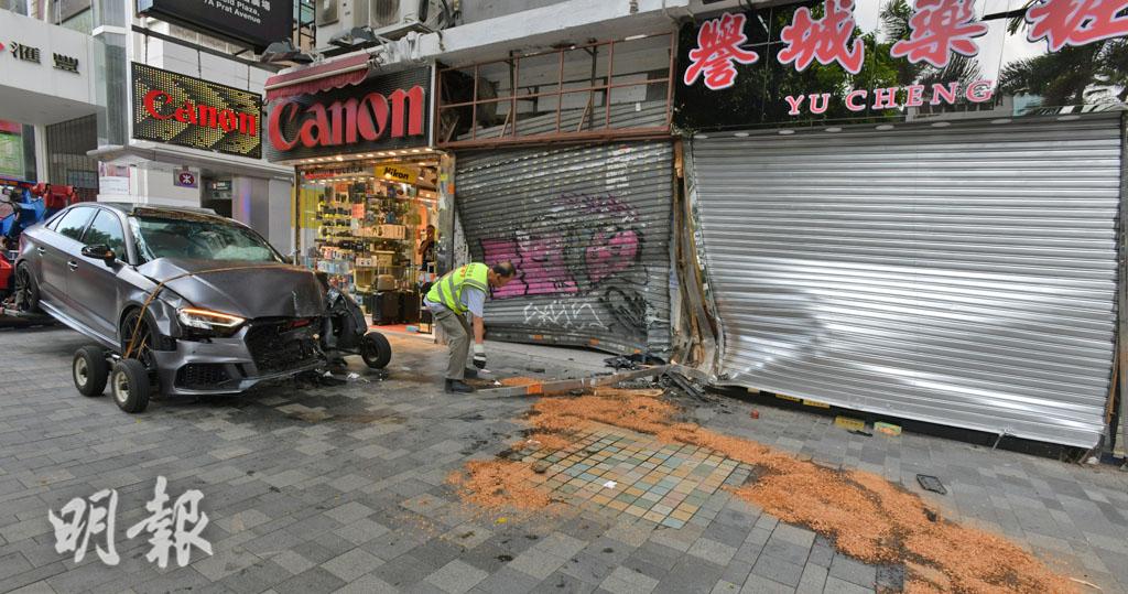 尖沙嘴彌敦道私家車撞地鋪 一女子受輕傷 1316 20230521 港聞 即時新聞 明報新聞網 3271