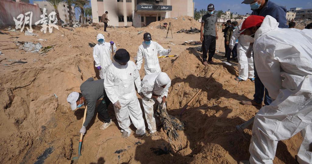 加沙一隅．短片：汗尤尼斯醫院挖出近300屍體
