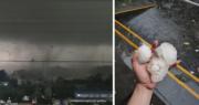 廣州白雲區現龍捲風　多地落冰雹【短片】