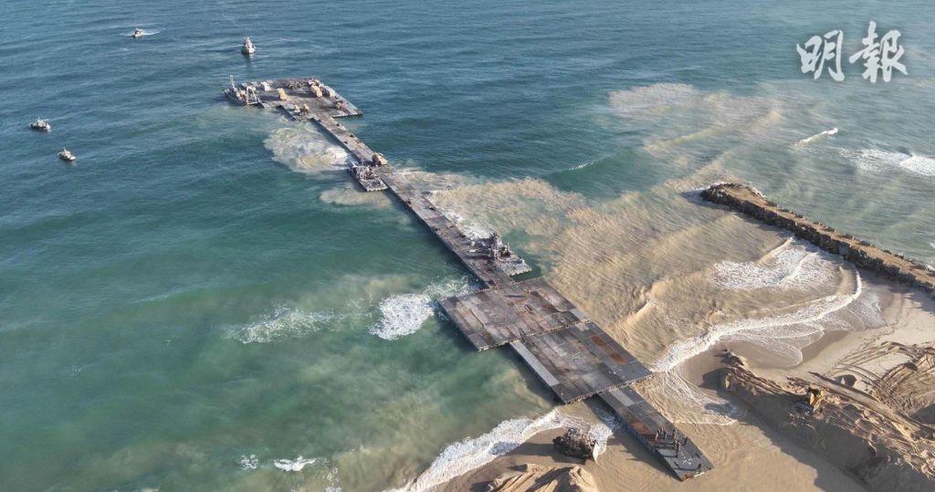 加沙一隅．短片：美軍臨時碼頭建成　首批物資入加沙巴人哄搶