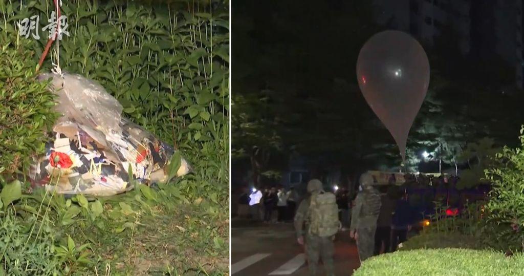 短片：朝鮮垃圾氣球飄入韓國　軍方檢走