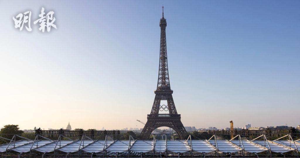 短片：巴黎鐵塔掛上奧運五環標誌