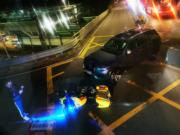 粉嶺私家車與救護電單車相撞　救護員送院