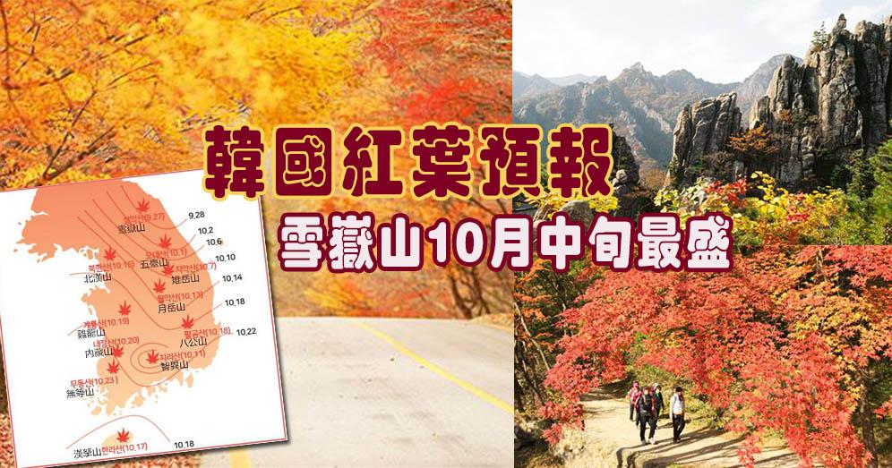 韓國情報 韓國紅葉預報雪嶽山10月中旬 內藏山11月初最盛 Hot Pick 明報ol網