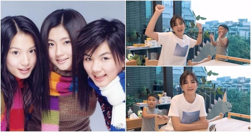 台灣女子組合S.H.E出道19年，成員任家萱及陳嘉樺在網上慶祝。（微博圖片／明報製圖）