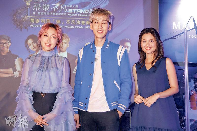葉巧琳（左起）、林奕匡及黃妍為歌唱比賽擔任創作導師。（攝影/記者：柯美）