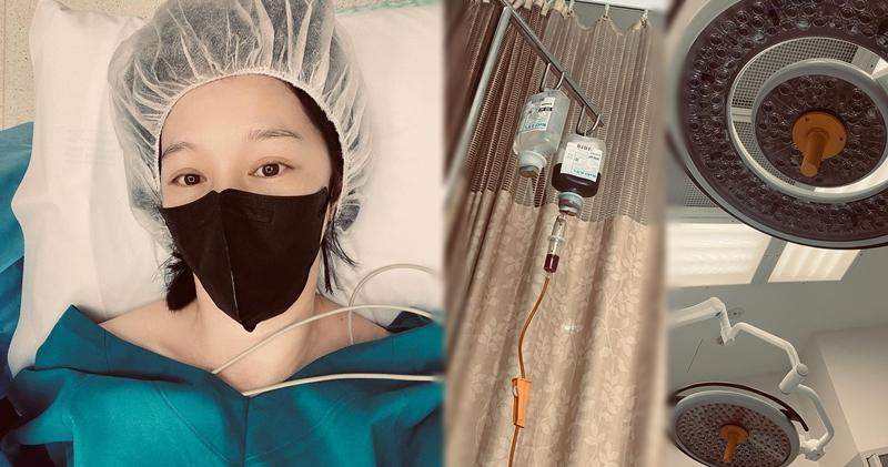 徐若瑄今晨入院接受子宮肌腺瘤手術。（徐若瑄Instagram圖片 / 明報製圖）