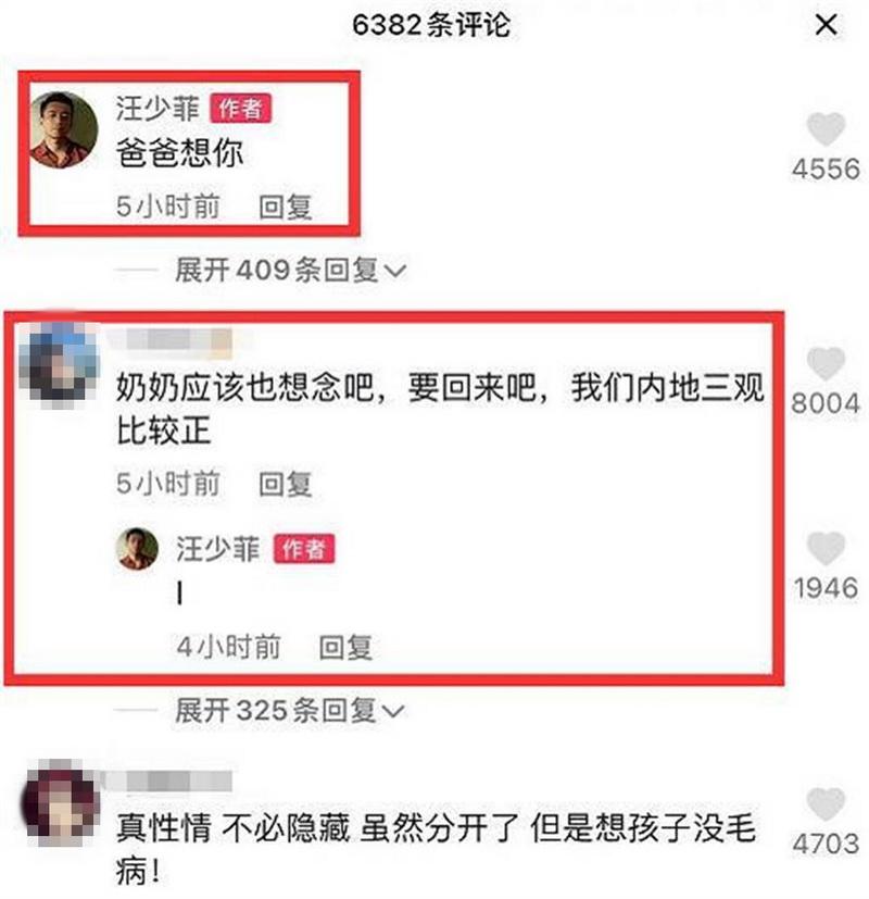 汪小菲以「I」回應網民叫他接回女兒的建議。（中國時報圖片）
