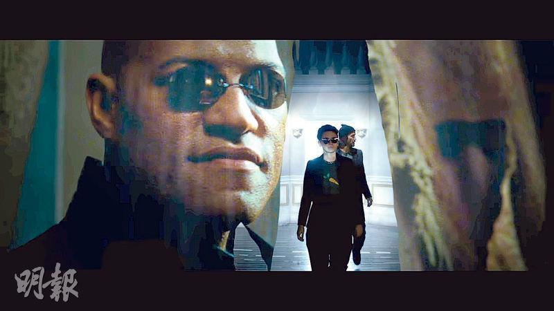 《22世紀殺人網絡 復活次元》前日公開最新預告片，曾在三部曲扮演「莫菲斯」的羅蘭士費斯賓（左）首次在新片亮相。