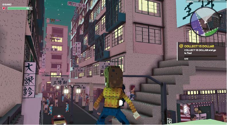 INDEX GAME以九龍城寨為場景設計第一及第二代遊戲，這個世界由立體像素（voxel）砌成，創意總監廖智聰認為它亦可變成社交空間。（受訪者提供）