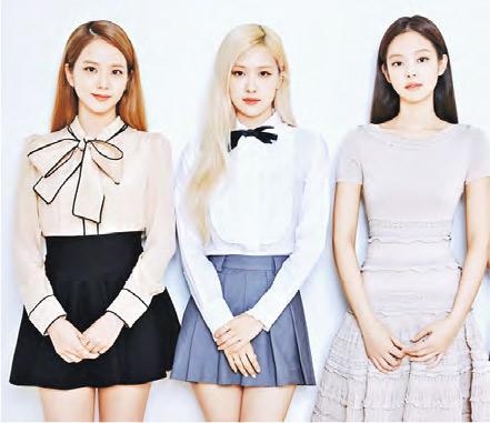 Blackpink成員Jisoo（左起）、Rose和Jennie亦打入美女榜。