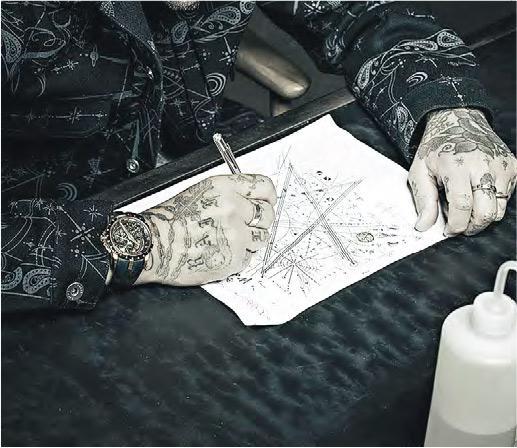 「紋物」草圖——Dr. Woo為腕表設計「紋物」草圖。（品牌提供）