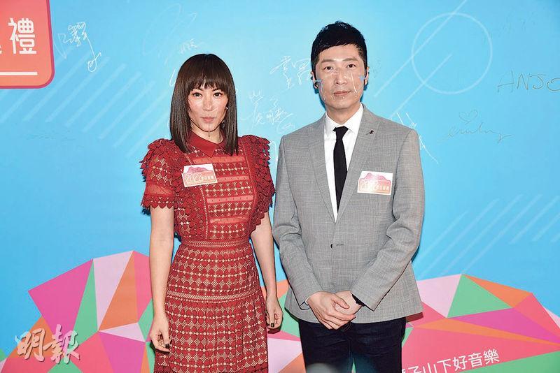 劉心悠（左）與馬浚偉（右）在電視電影中飾演情侶。（攝影：劉永銳）
