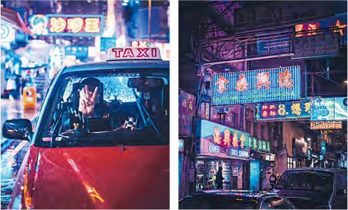 香港夜景——Sean Foley的作品Peace（左圖）和What Was Lost（右圖），展現香港夜景的面貌。（大會提供）