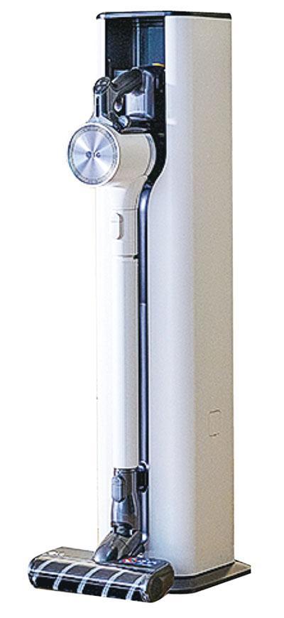LG A9 All-in-One Tower吸塵機備有充電、收納2合1設計「充電塔」。（品牌提供）