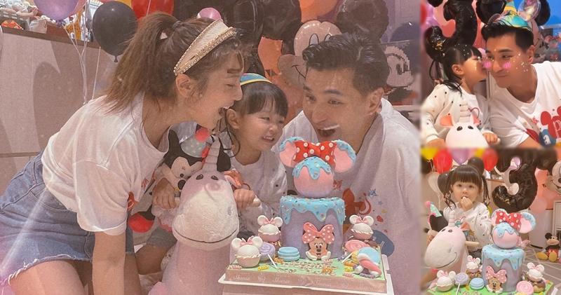 陳展鵬和單文柔在家為囡囡慶祝3歲生日。（Ig圖片）