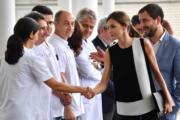 2017年8月，西班牙巴塞隆拿受到恐襲，西班牙王后到醫院慰問。（法新社）