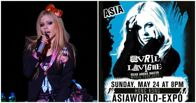 Avril Lavigne香港演唱會宣布再次延期，最新開騷日期為11月1日。（網上圖片）