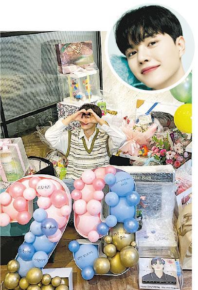 宋江昨日慶祝28歲生辰，透過社交媒體上載照片，感謝粉絲送禮。