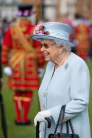 2019年5月21日，英女王在倫敦出席花園派對。（法新社）