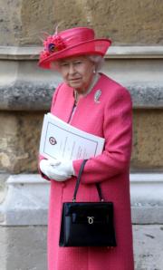 2019年5月18日，英女王出席Lady Gabriella Windsor的婚禮。（法新社）