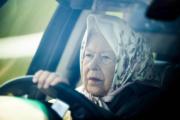 2019年5月10日，英女王駕車前往活動場地。（法新社）