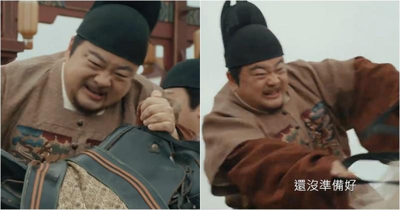 洪劍濤飾演的朱高熾身形肥胖。（大會提供/明報製圖）