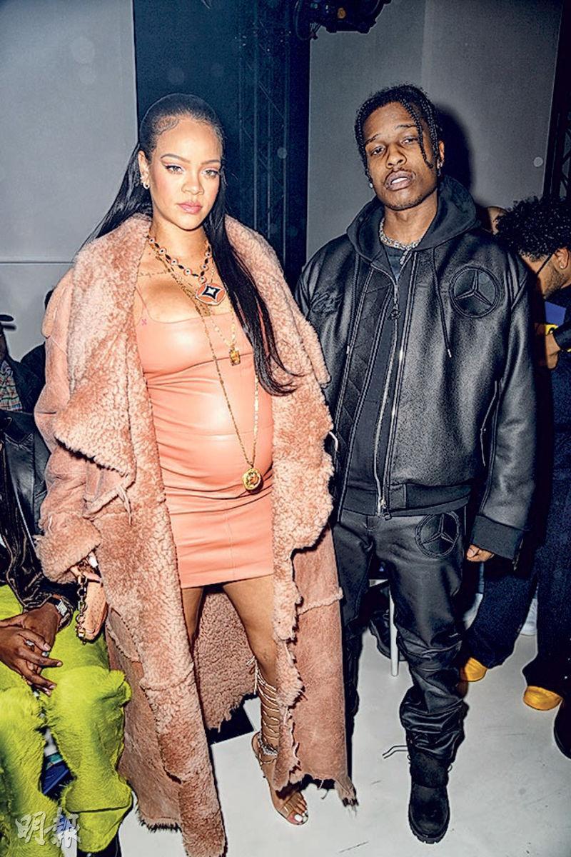 有傳A$AP Rocky（右）跟女友Rihanna（左）上周已榮升父母，但至今仍未對外公布喜訊。