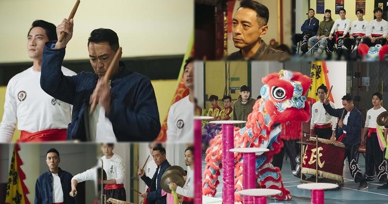 姜皓文在戲中化身師父教舞獅，有板有眼。（大會提供）