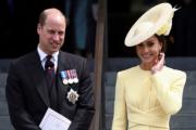 2022年6月3日，英國劍橋公爵伉儷威廉王子和凱特（ 法新社）